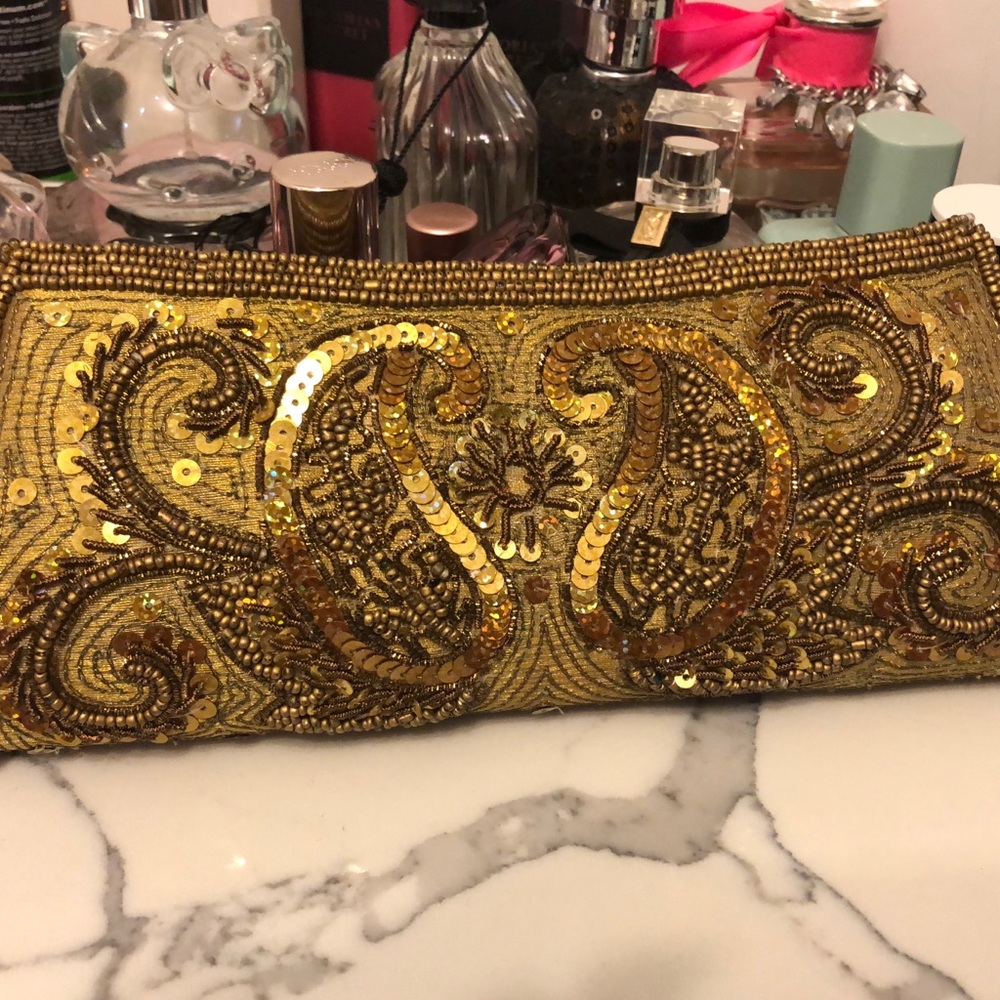 Handmade beaded clutch